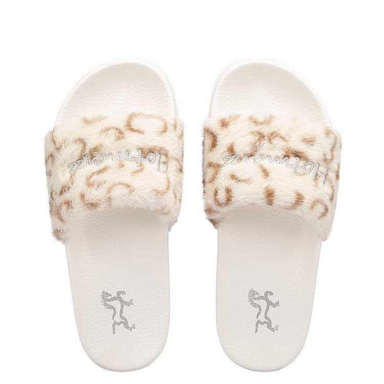 Leopard Fashion Furry Sandals