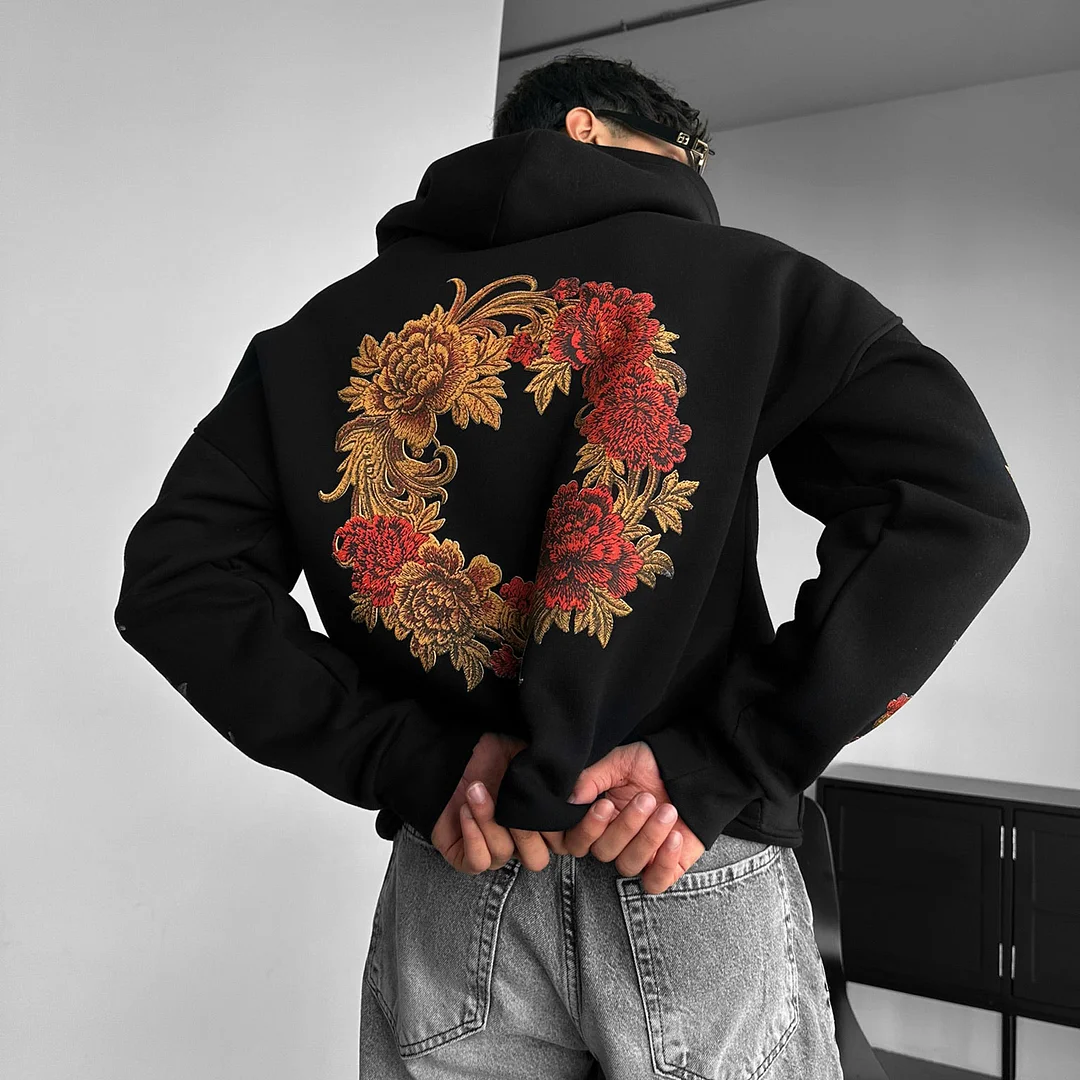 Oversized Chrysanthemum Hoodie