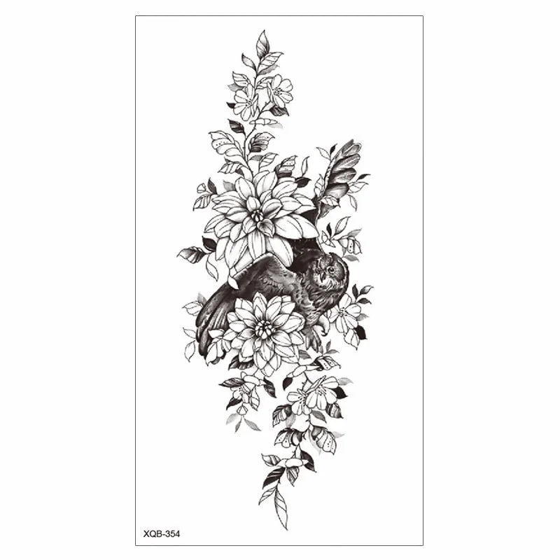 Waterproof Tattoo Sticker Temporary Tattoo Black Rose Tattoo Leg Chest Arm Tattoo Man Woman Tattoo Skin Tattoo Art Tatouage TaTy 712