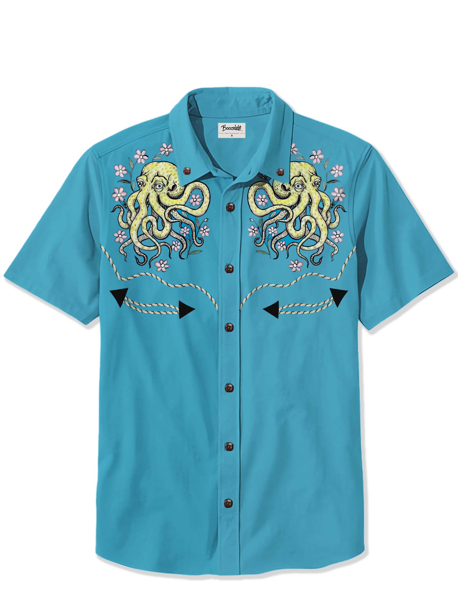 Hawaii Flower And Octopus - 100% Cotton Shirt