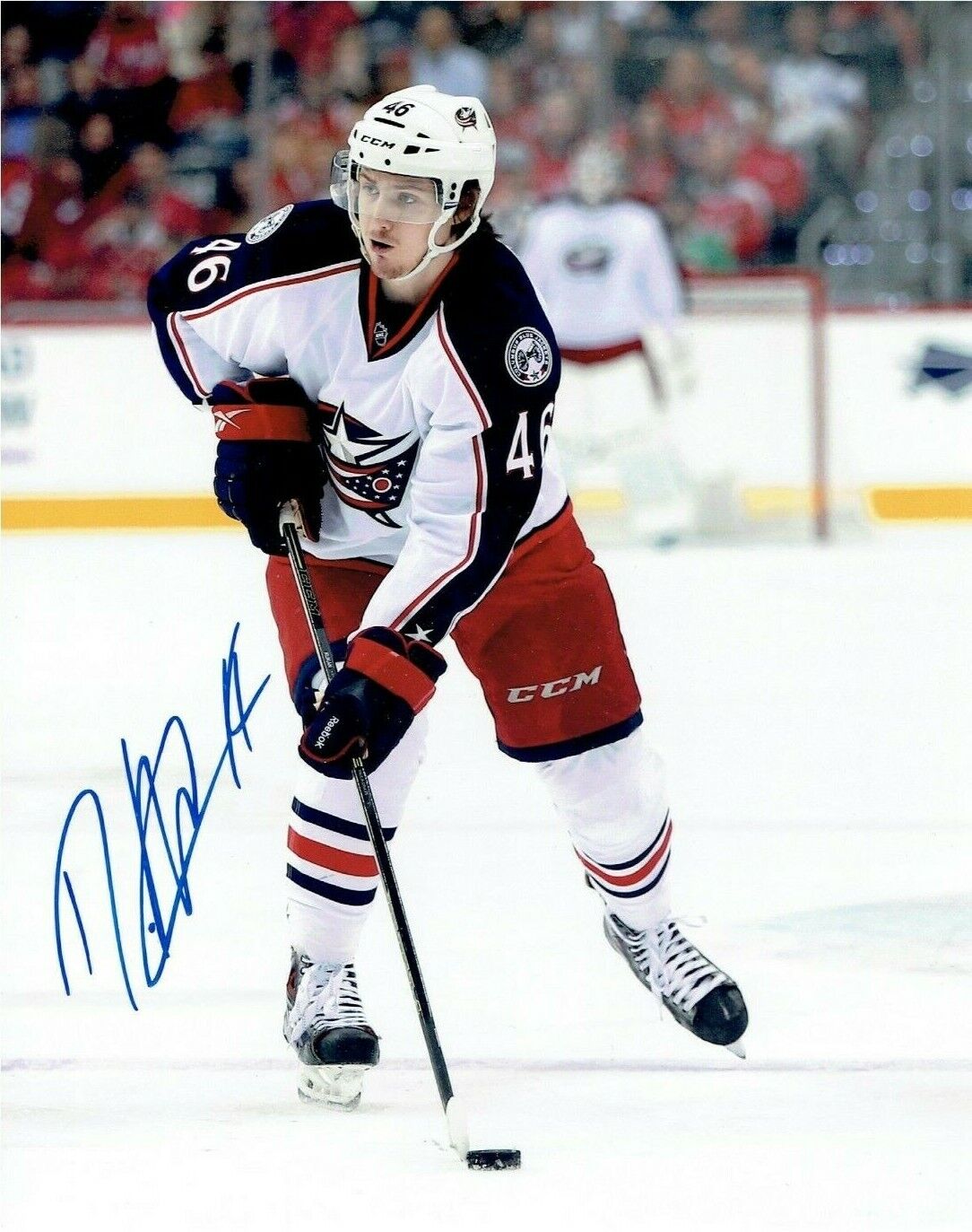 DEAN KUKAN autographed SIGNED COLUMBUS BLUE JACKETS Photo Poster painting