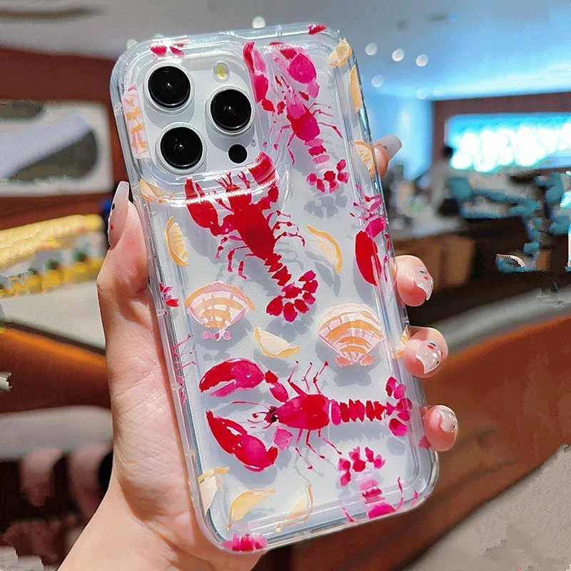 Aonga Pink Jellyfish Oceanic Case For Samsung Galaxy A55 A54 A15 A14 A35 A52 A53 5G S24 S23 S22 Ultra Plus S23 FE Airbag Phone Cover aonga