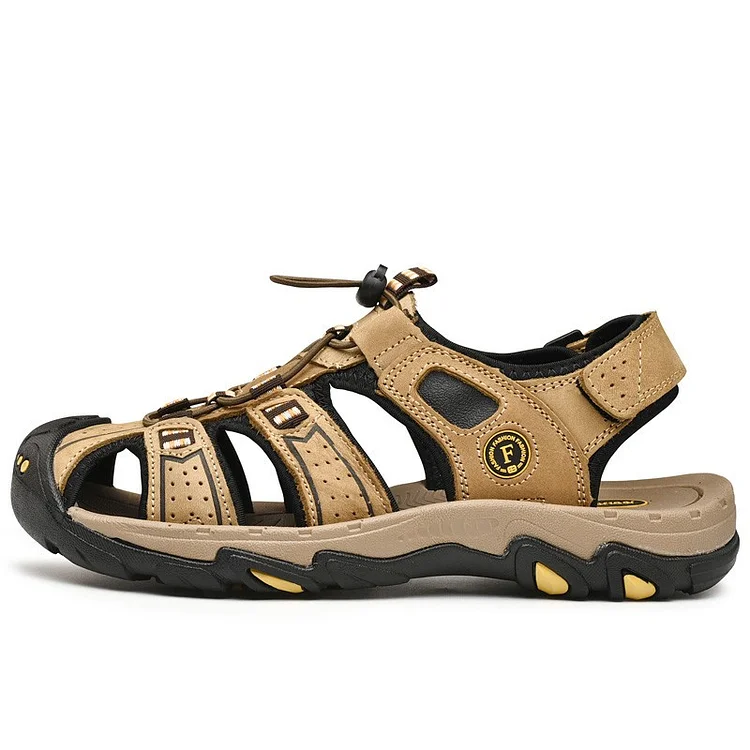 Gregorysupply Summer Men's Shoes Genuine Leather Sandals For Men Outdoor Beach Casual Slippers Trekking Breathable Fashion 2025 New Sandalias