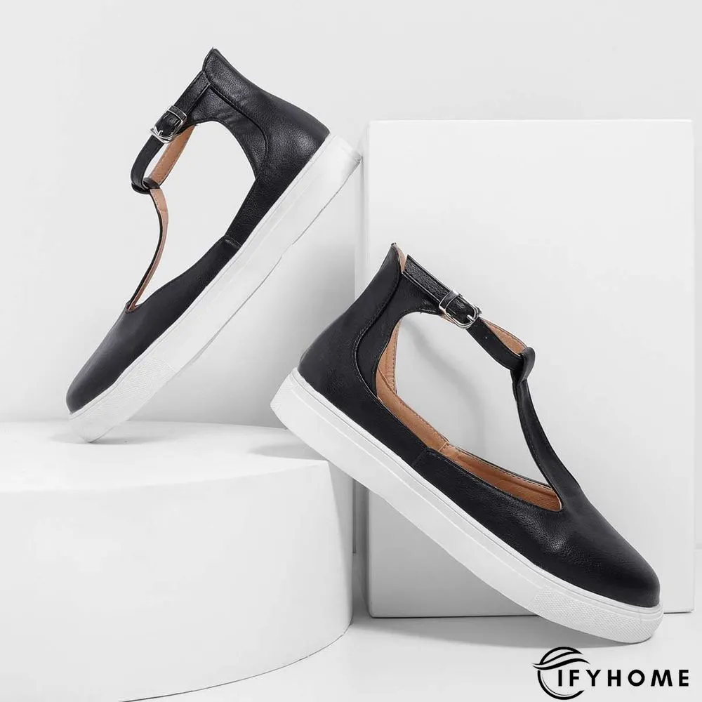 Summer Sandals Round Toe Shoes with Adjustable Buckle | IFYHOME