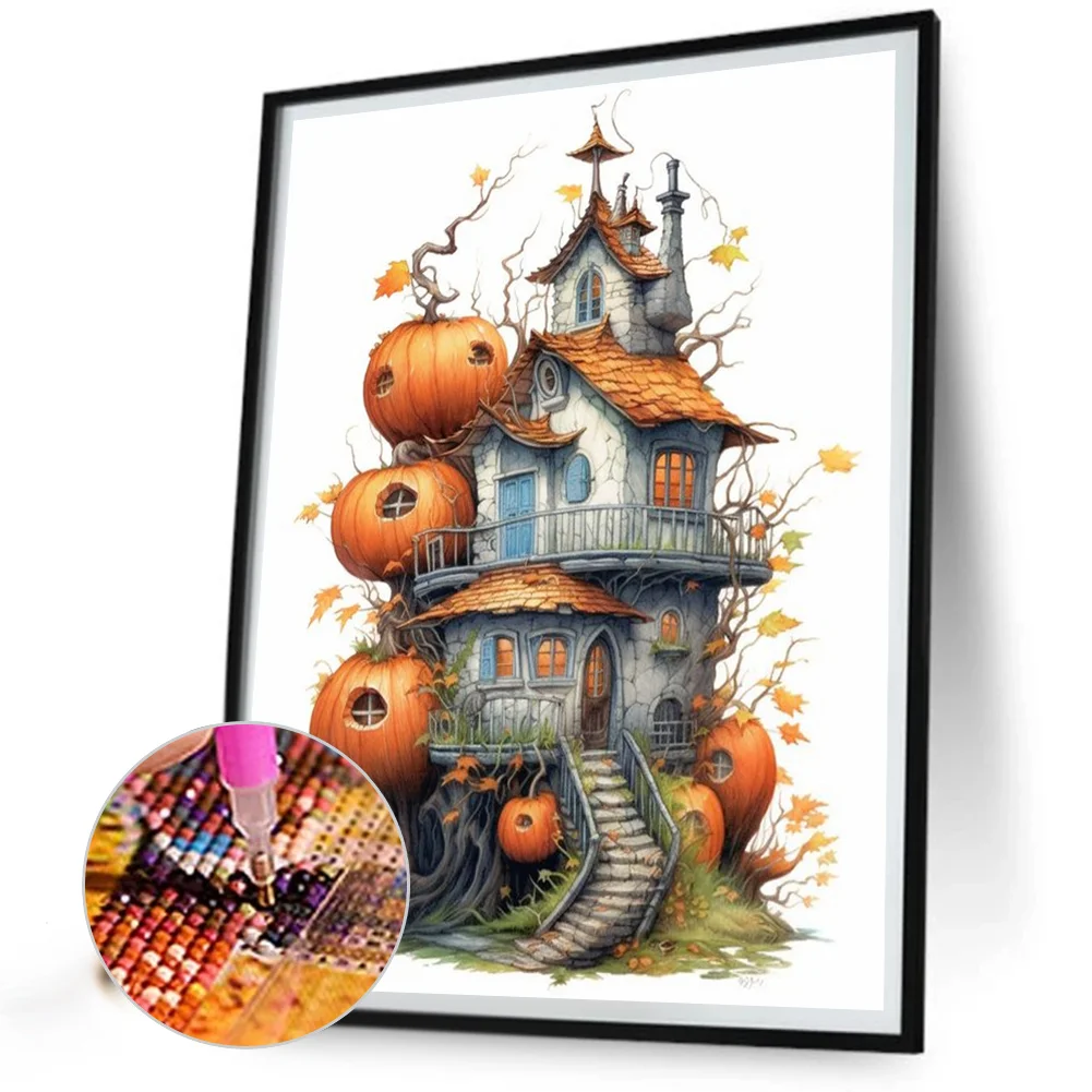 Diamond Painting - Full Round Drill - Pumpkin House(Canvas|40*50cm)