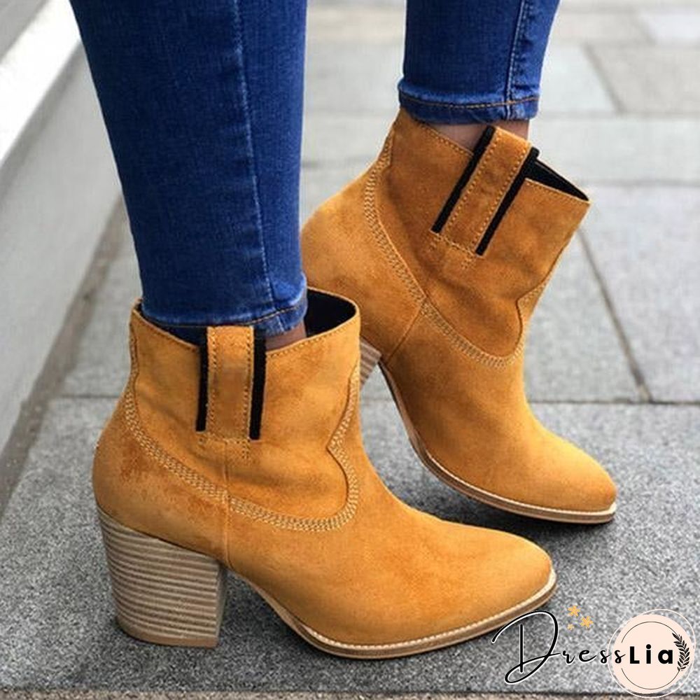 Sweet Middle Chunky Heel Boots