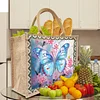 DIY Diamond Painting Linen Waterproof Handbag Shopping Storage Bag Totes Kit(with 2pcs diamond painting)