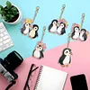 5PCS-Pingouin-Double face perceuse-diamant porte-clés