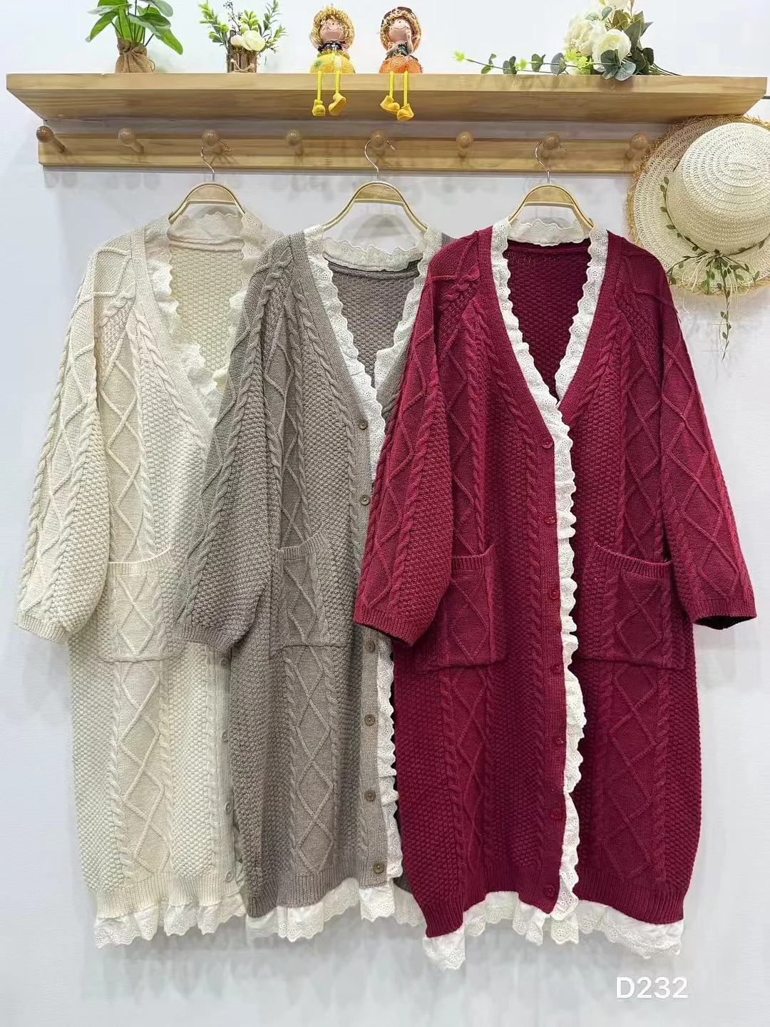 Chicfifth Sweater Women Winter Long Sleeve High Quality Autumn Vintage Top Knitted Cardigan