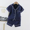 Baby Boy Girl Pajamas Set Summer Sleepwear Cartoon Printed Tops+Shorts 2 Pcs - honeylives