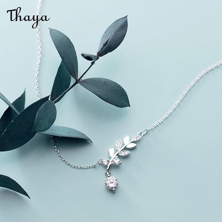 Thaya  925 Silver Leaf Necklace