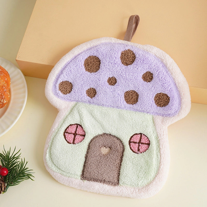 Minimalist Classic Style Mushroom Coral Fleece Towels Towels