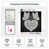 Kits de peinture en perles en forme de c&oelig;ur papillon DIY pour adultes d&eacute;butants d&eacute;coration murale &agrave; la maison peintures de perles en pierres pr&eacute;cieuses, arts plastiques 25x25cm sans cadre