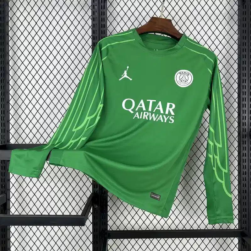 25/26 PSG Green Goalkeeper Long Sleeves Soccer Jersey