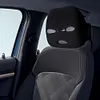 Halloween Spoof Face Funny Car Headrest Cover Decoration for Most Cars (White)