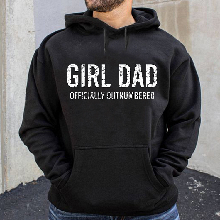 Girl Dad Officially Outnumbered Funny Father Gift Hoodie