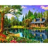 (5 Sizes)Lakeside House - Full Square Diamond Painting