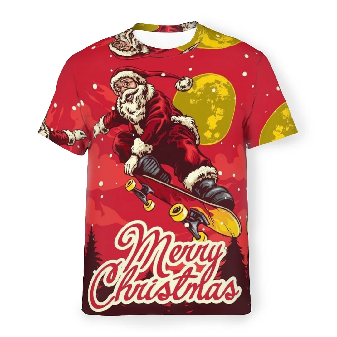 Merry Christmas Cool Santa Funny 3D T-shirt ctolen