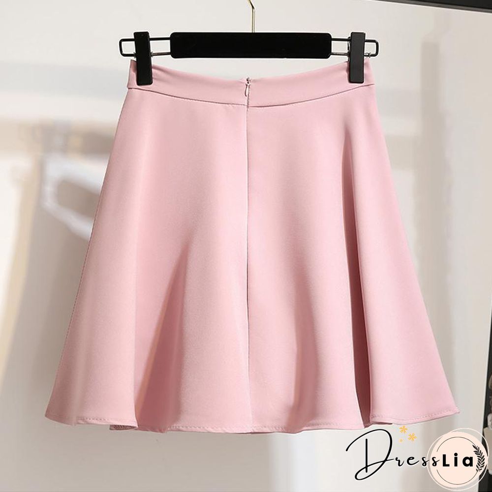 Sweet Lapel Blouse+Button Skirt P15791