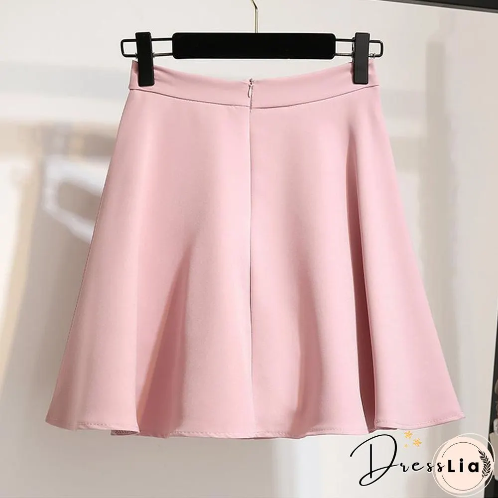 Sweet Lapel Blouse+Button Skirt P15791