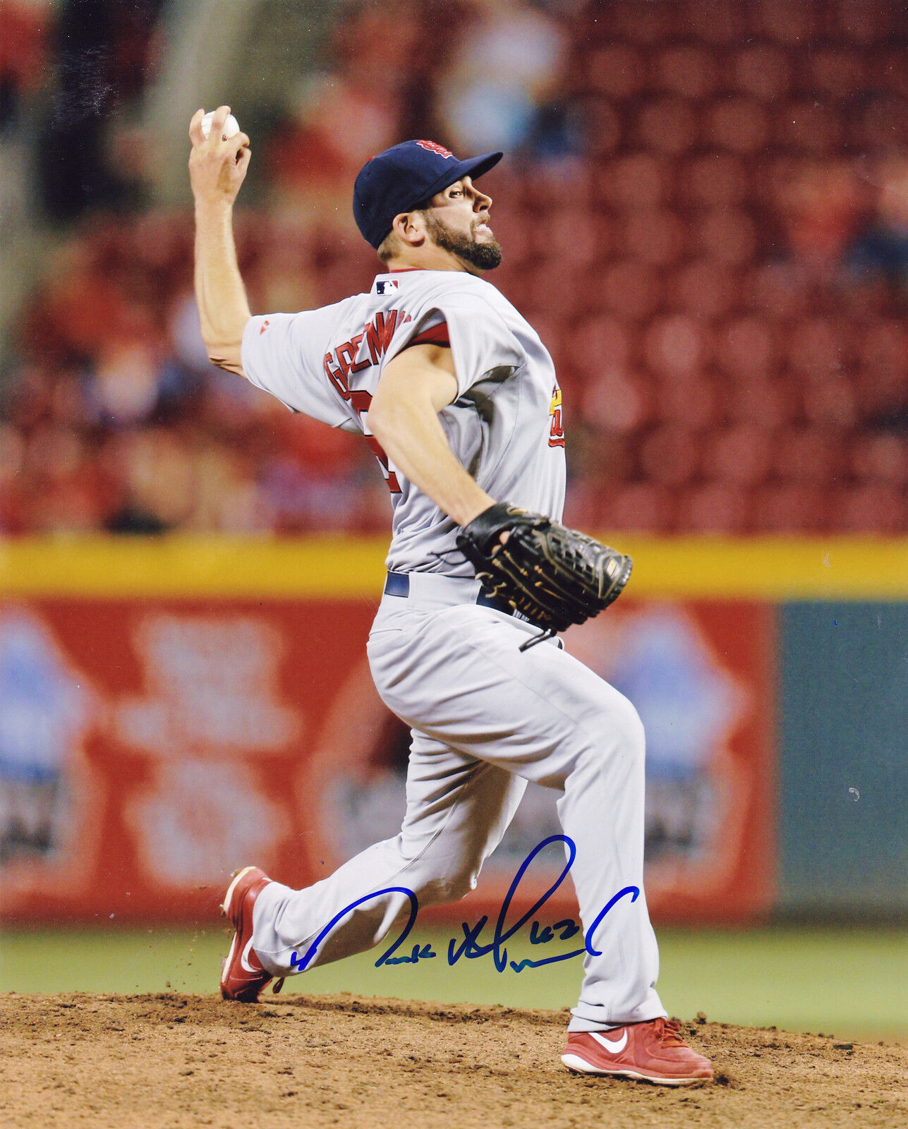 NICK GREENWOOD ST. LOUIS CARDINALS ACTION SIGNED 8x10