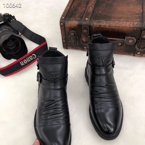 🔥 Men Hand Embossed Zipper Martin Boots – kainec