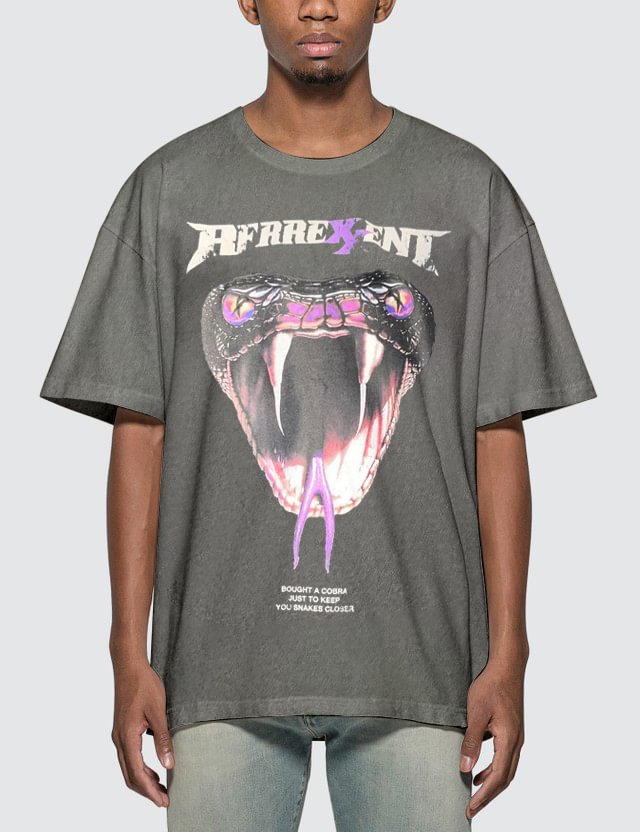 Men's short-sleeved T-shirt with python print