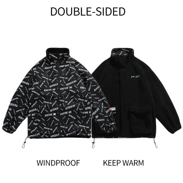 Double-Side Full-Zip Hooded Fleece Sweatshirt - Gotamochi Kawaii Shop, Kawaii Clothes