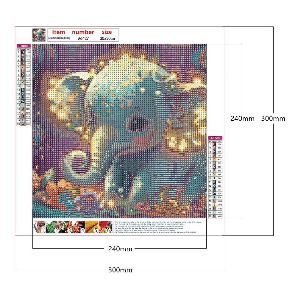 Diamond Painting - Full Round Drill - Elephant(30*30cm)