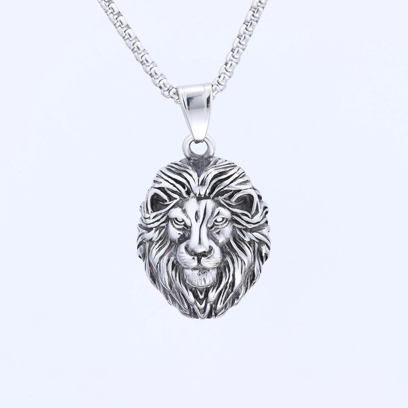 Hip-Hop Rock Ethnic Style Lion’s Head 304 Stainless Steel Unisex