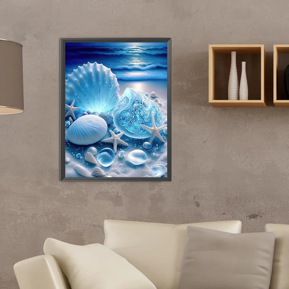 Diamond Painting - Full Round Drill - Coastal Blue Shell(Canvas|30*40cm)