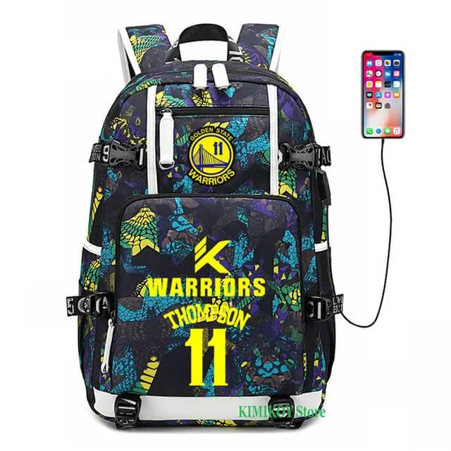 Buzzdaisy Golden State Basketball Warriors  #2 USB Charging Backpack School NoteBook Laptop Travel Bags