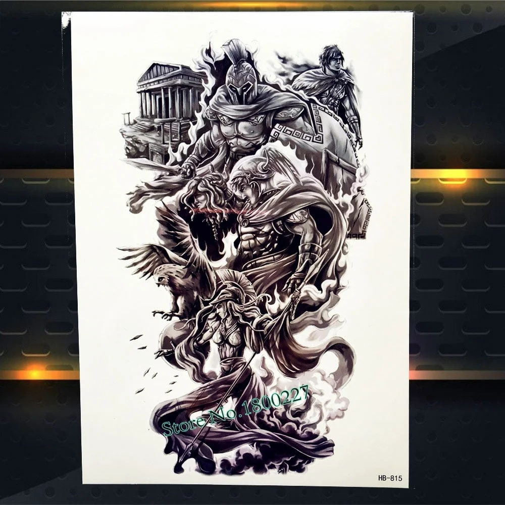 New Greek Mythology Centaur Temporary Tattoo Sagittarius Design Arm Tatoo For Men Women Body Art Fake Waterproof Tattoo Stickers