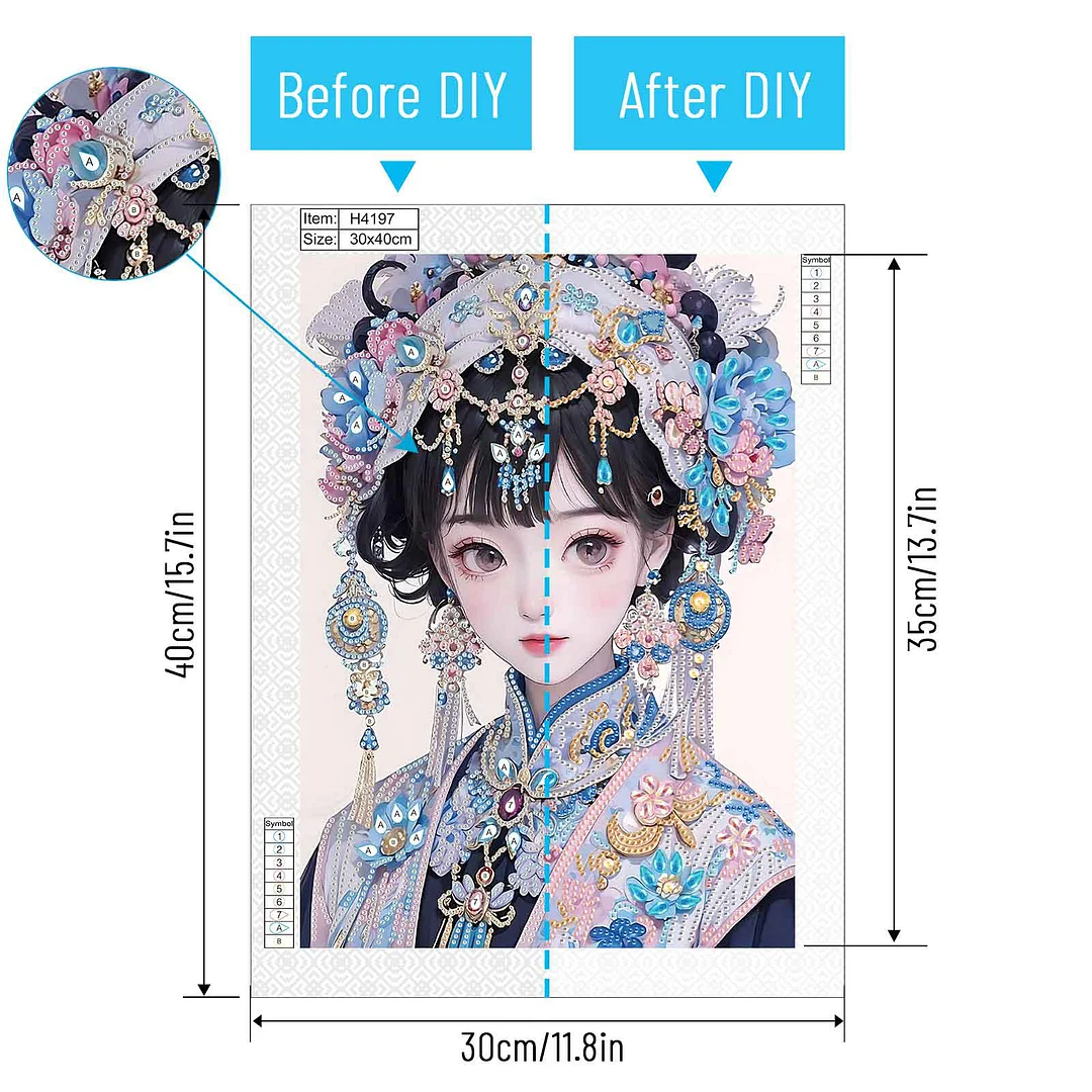 Diamond Painting - Partial Special Shaped Drill - Ornate Cute Girl(Canvas|30x40cm)