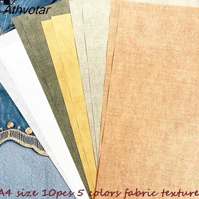 Athvotar A4 120g 10pcs per set fabric texture paper scrapbooking paper ...