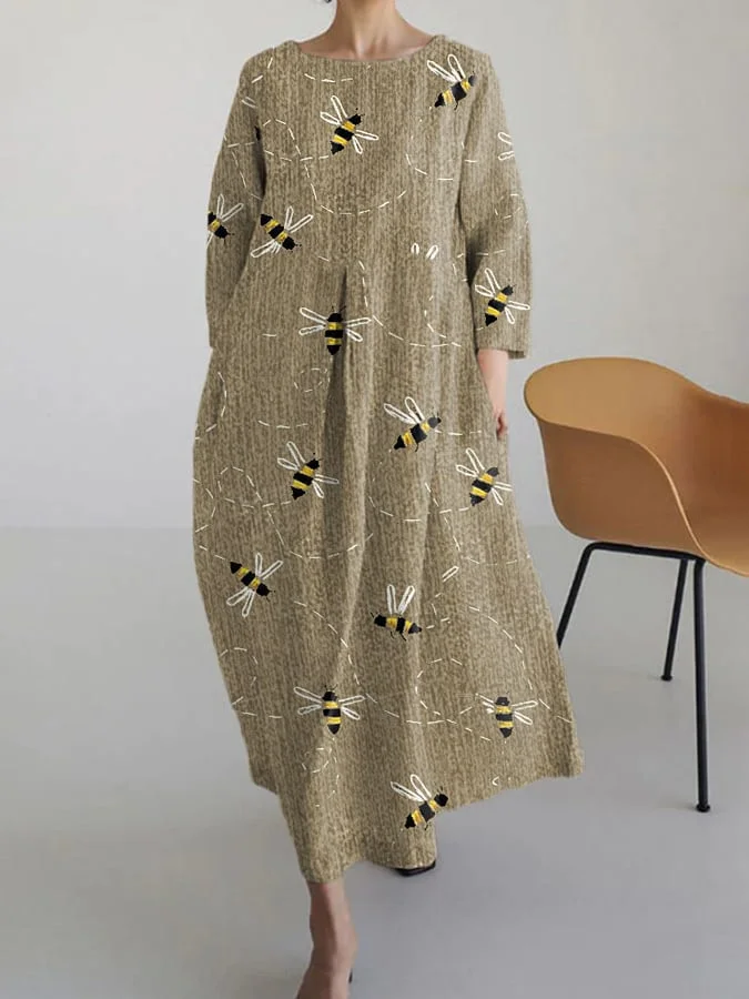 Women's Casual Bee Printed Dress