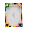 Sunflower DIY Building Block Photo Frame Kit,Creative Handmade Assembled Photo Frame Handmade Craft Gift Home Tabletop Display Decor