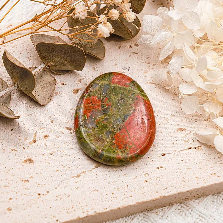 Unakite Healing Thumb Worry Stone