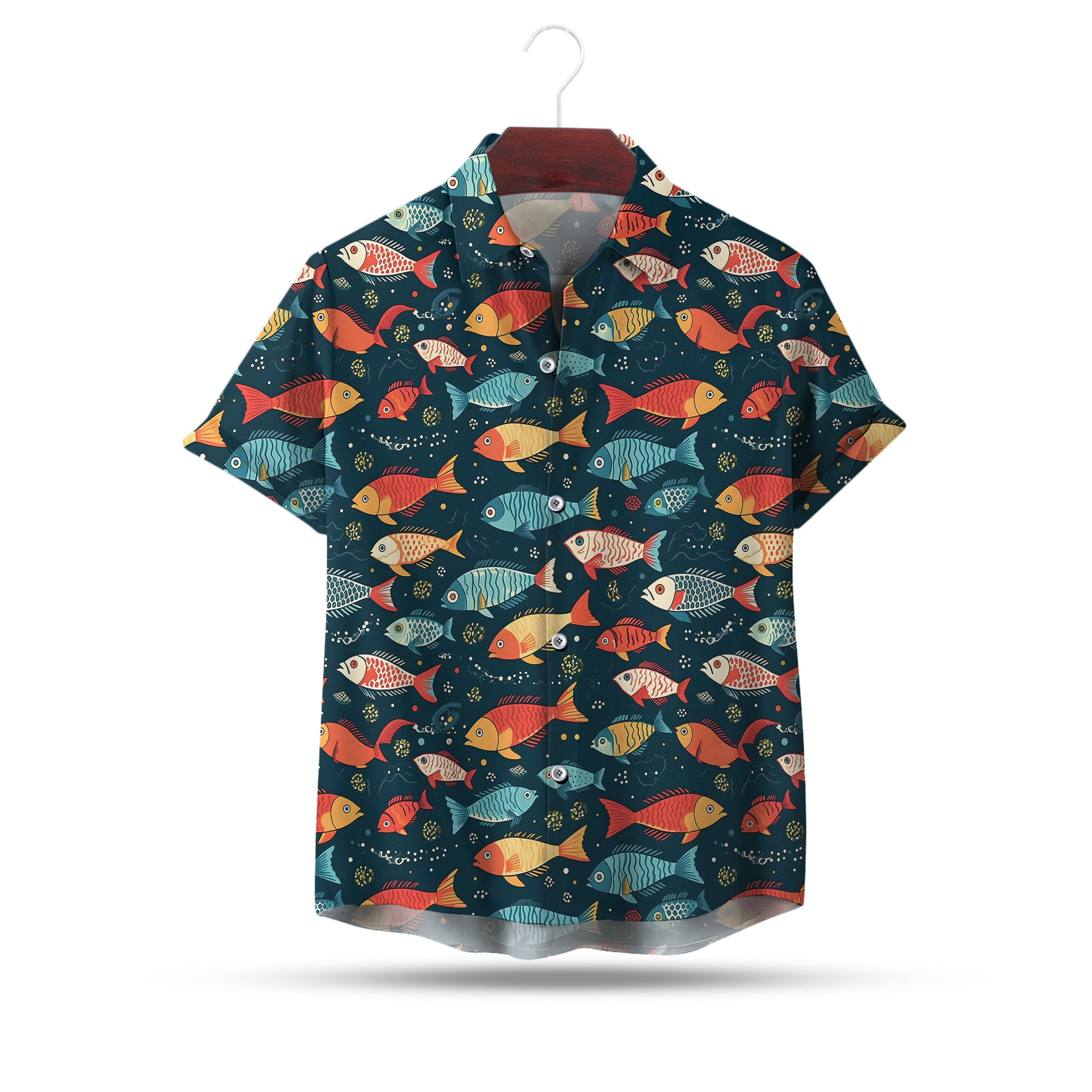 Multicolor Hawaii Shirt - Playful Colorful Fish Design