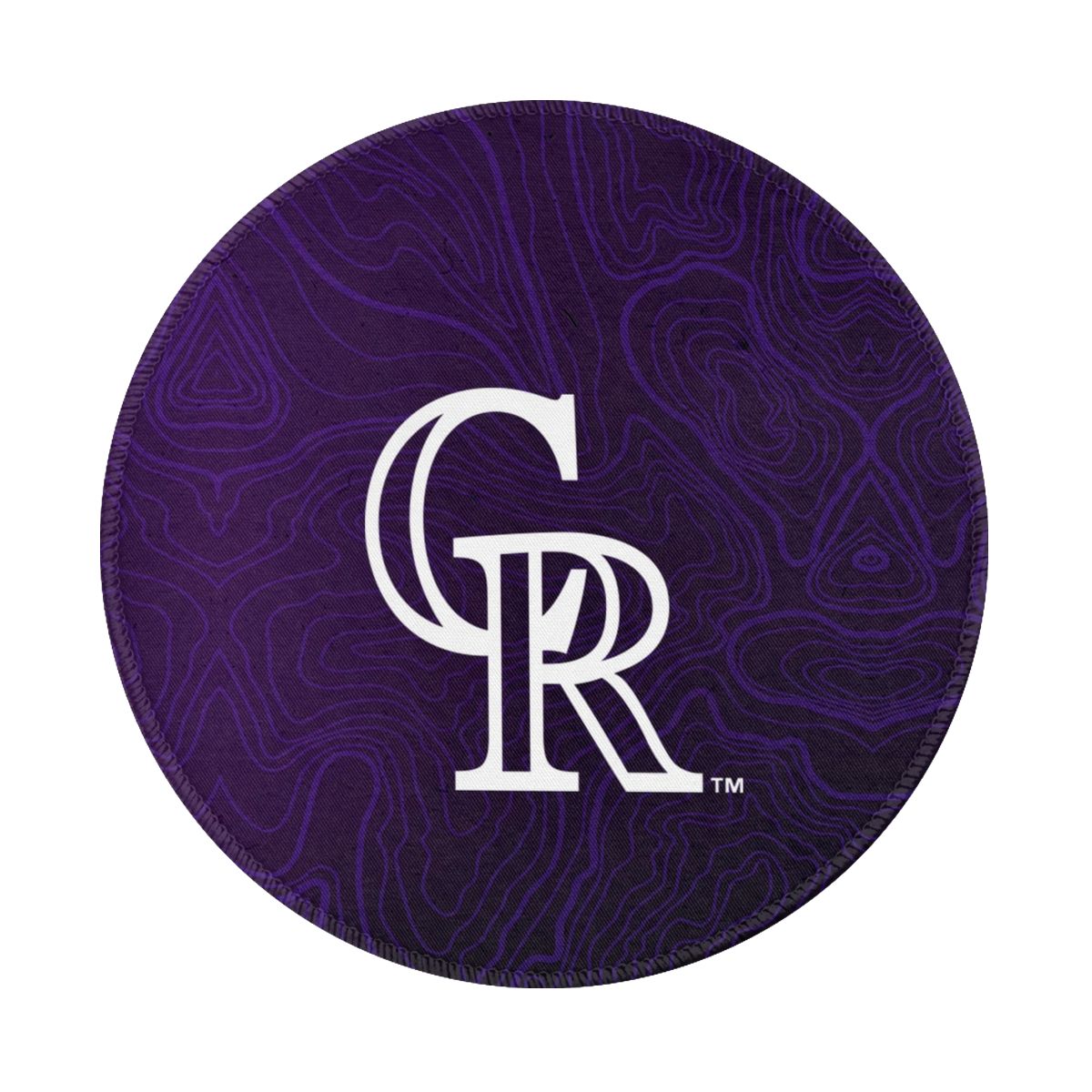 Colorado Rockies Portrait Purple Abstract Non-Slip Rubber Round Mouse Pad