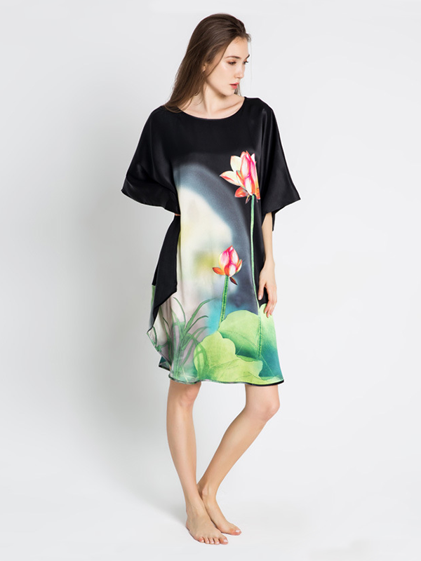 19 Momme Bud Under Spotlight Loose Silk Nightgown-Real Silk Life