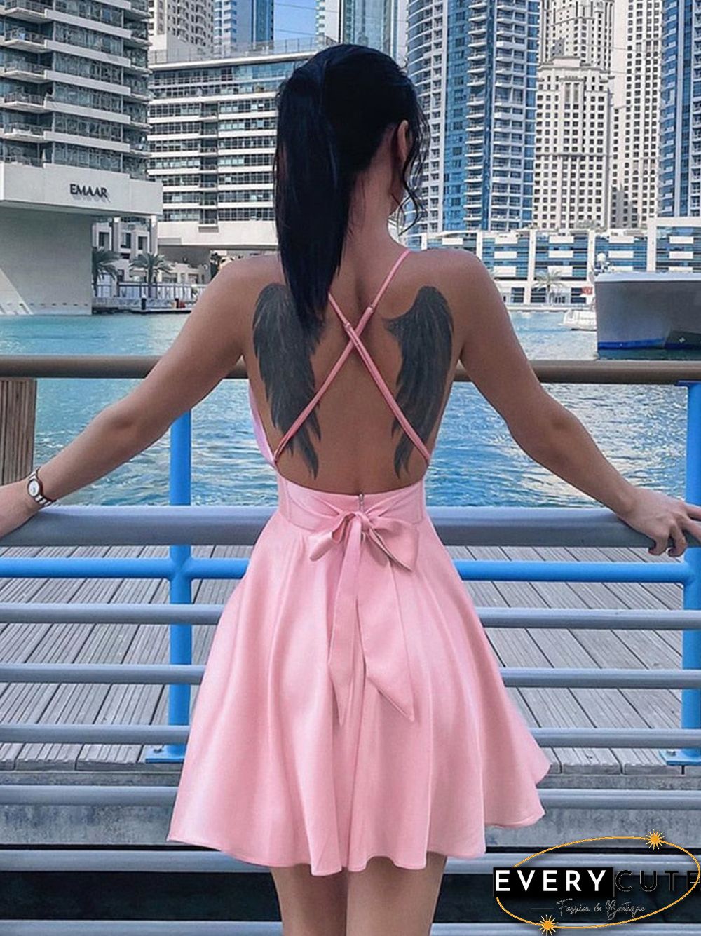 Satin Sexy Backless Sleeveless Party Night Club Wrap Mini Dresses Spaghetti Straps Elegant Dress Solid Vestidos