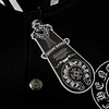 Chrome Hearts Layered Cross Varsity Jacket - Black White Street Style Outerwear 2208