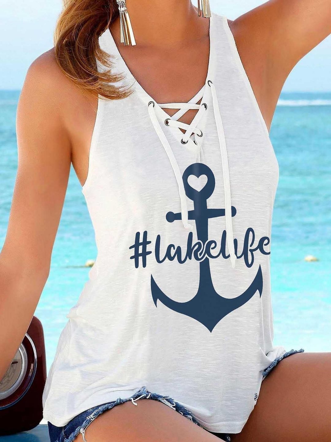 Casual Anchor Print Camisole