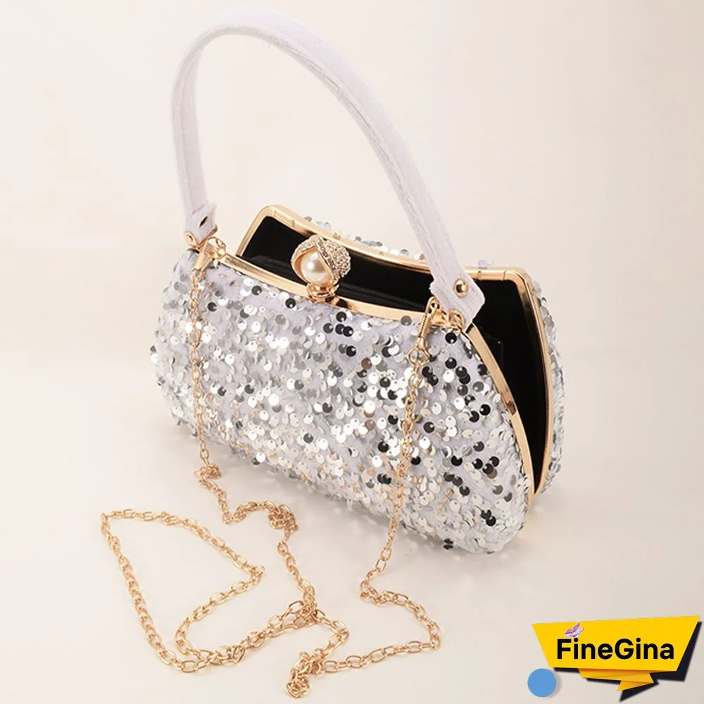 Black Formal Patchwork Sequins Bags