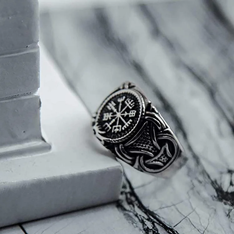 Vintage Runic Knot Symbol Amulet Ring