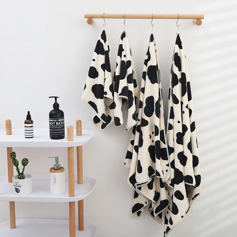 Coral Fleece Towel Bath Towel Soft High Density Cow Towel Household Daily Necessities Couple Gift Set