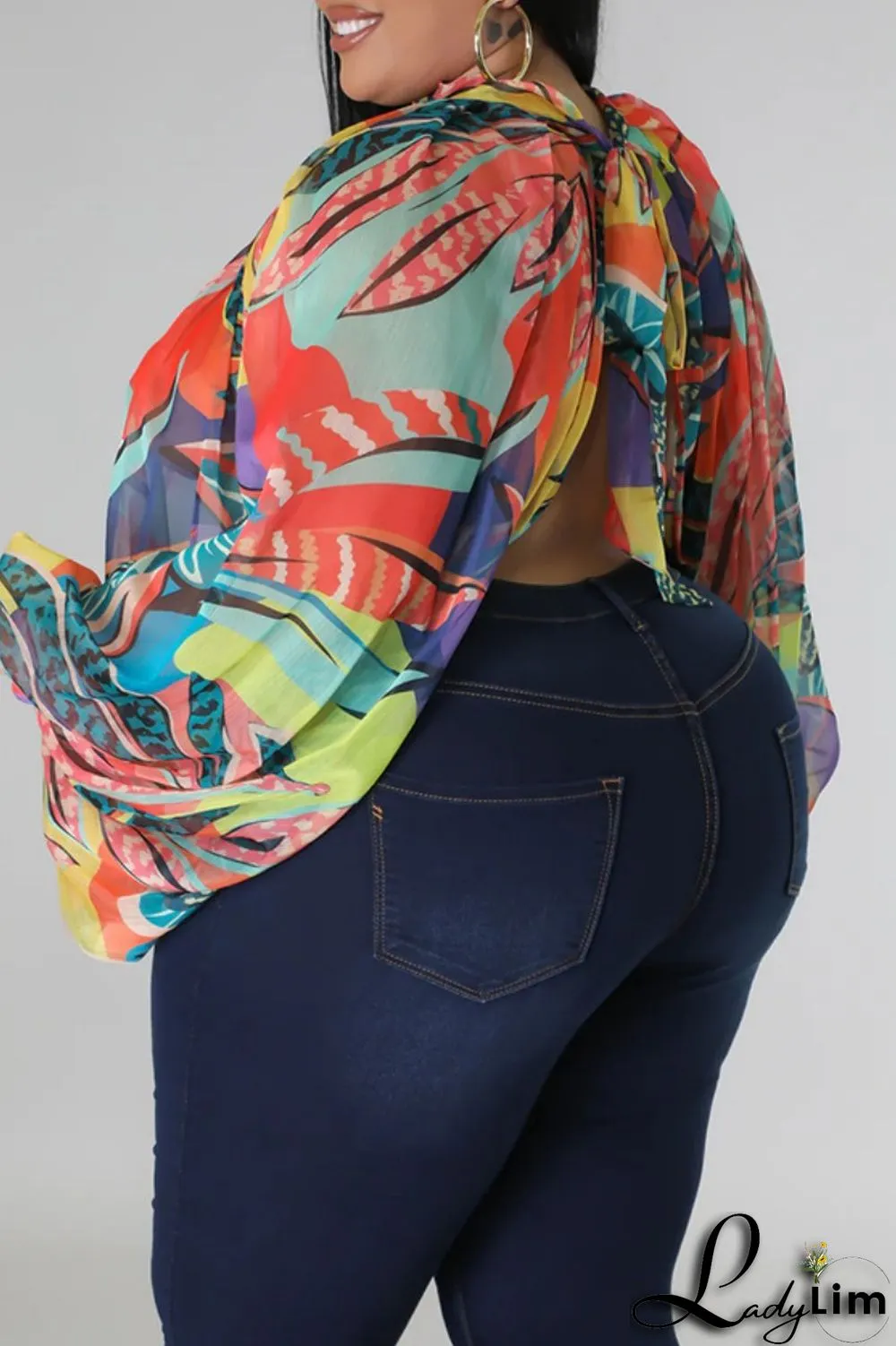 Pink Casual Print Patchwork Turtleneck Plus Size Tops