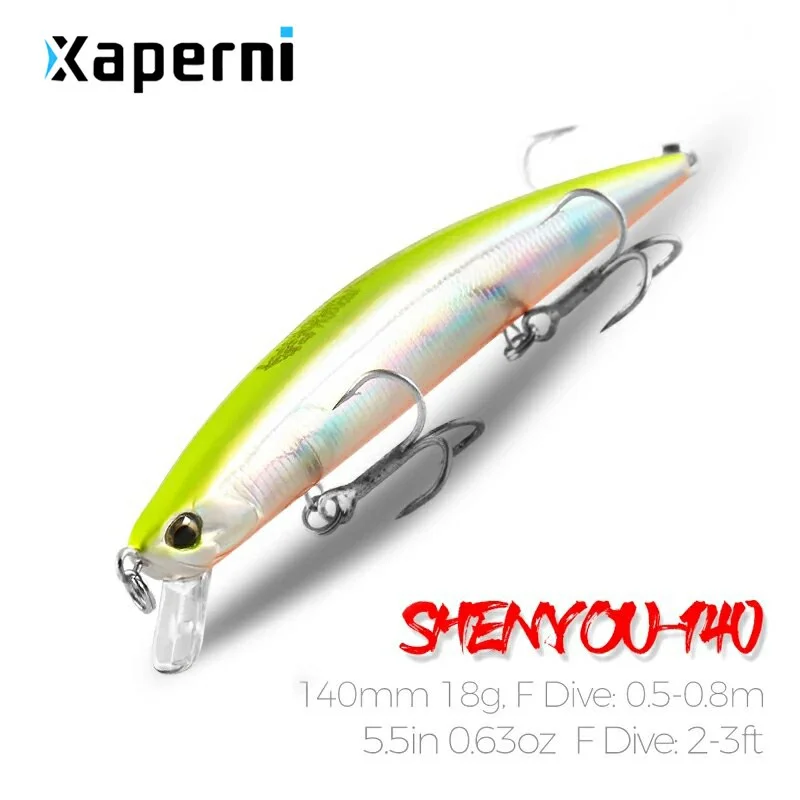 Xaperni 140mm 18g Hot fishing lures assorted colors minnow crank move weight system wobbler model crank Artificial bait