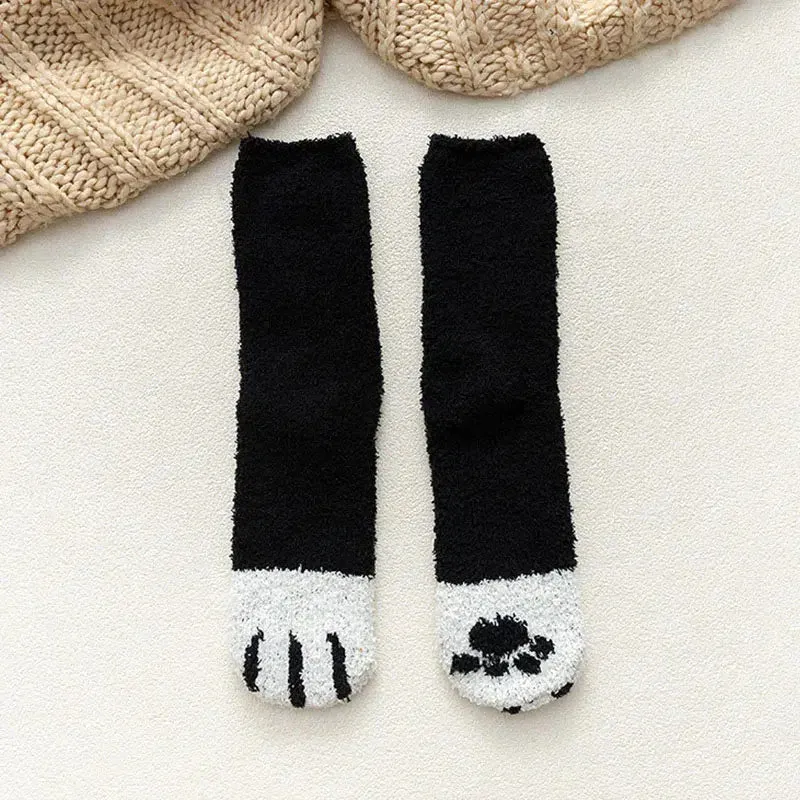 Brownm Paw Plush Socks